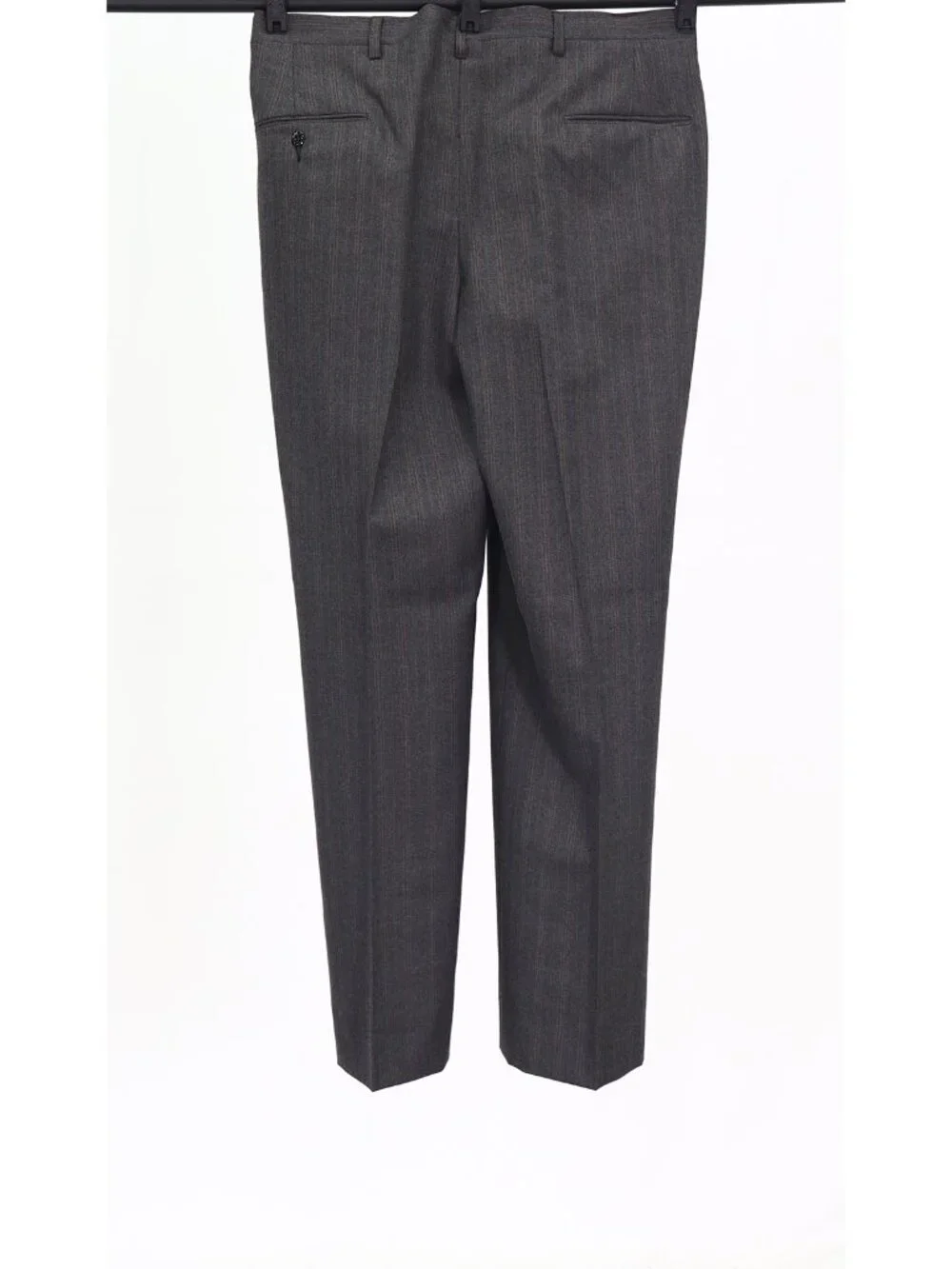 Vintage 1990s 36R 34x29 Gray Full Suit 2-Button Stripe R931